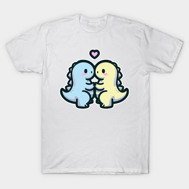 Dinosaur Couple Pastel T-Shirt by OddHouse